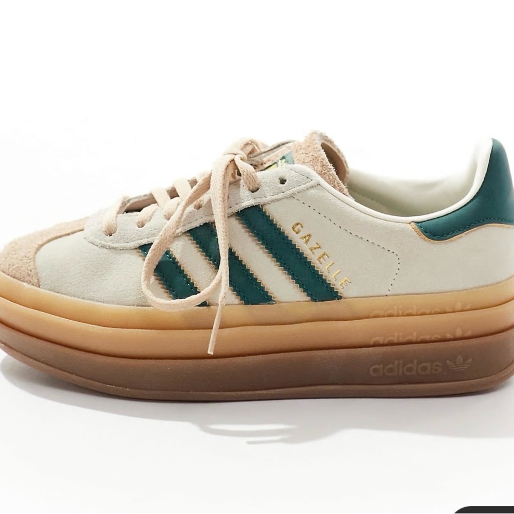 Adidas Gazelle bold (stacked/platform) Women's Sneakers - Cream and Green